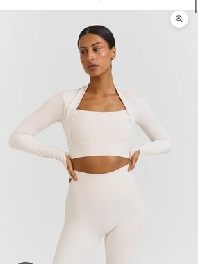 2 piece set -Sisterly Tribe Cream Crop Top long sleeve & cloud legging